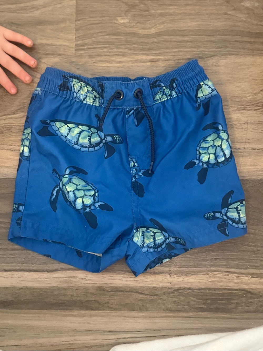 Tea Collection Blue Turtle Print Boys Swim Trunks